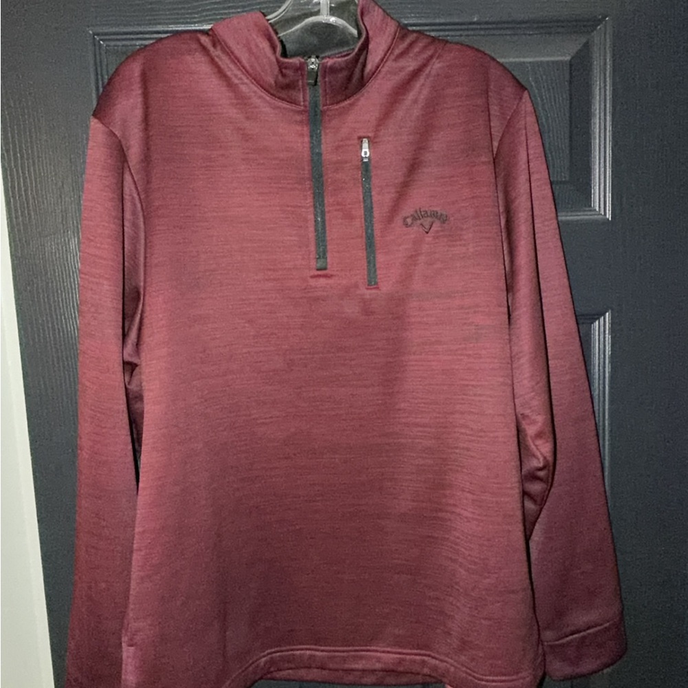 Callaway Men's Maroon Quarter-Zip Performance Pullover